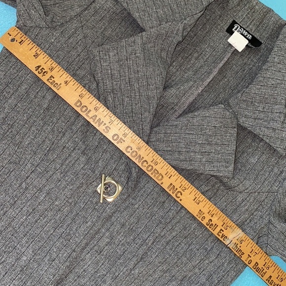 DAWN JOY fashions pinstripe blazer jacket tailored fit grey with black size 7/8 - Picture 9 of 12